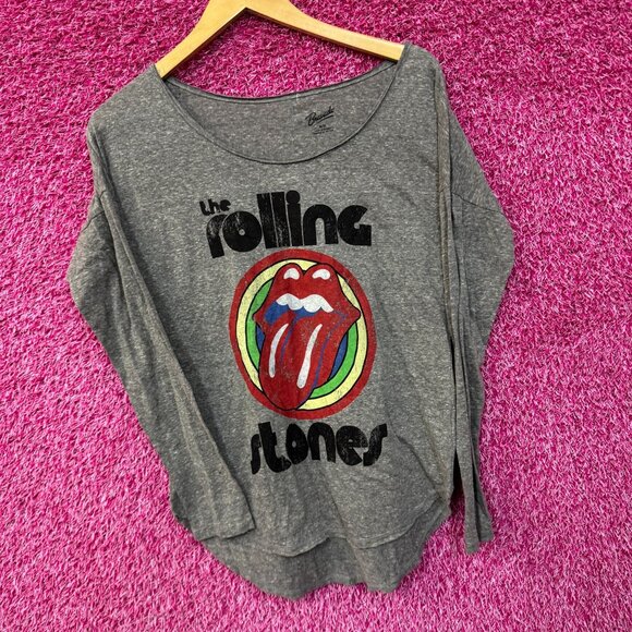 The Rolling Stones Hot Lips Rock Long Sleeve Scoopneck Top M - Picture 3 of 4